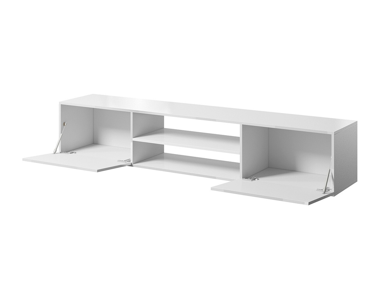 TV-állvány Charlotte 164 (Fekete + Fényes fekete)