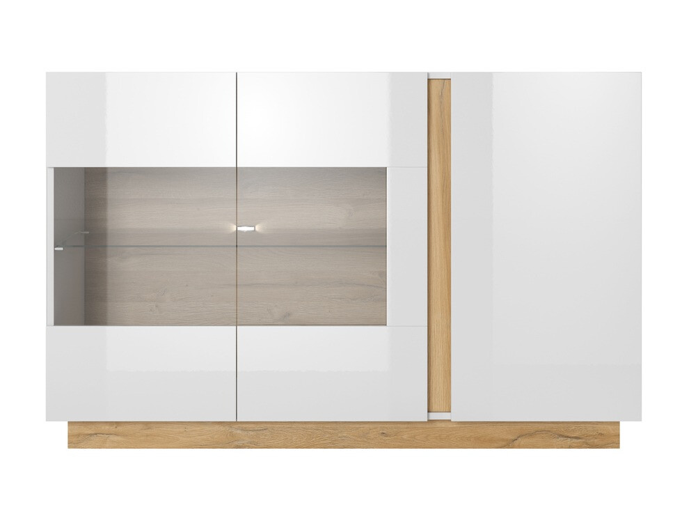 Szekrény Novbela 105 (Fehér + Fényes fehér + Grandson tölgy)