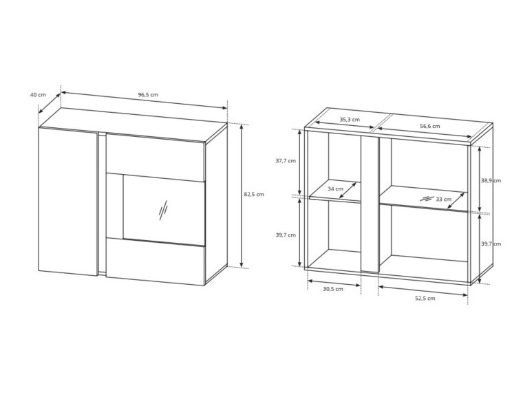 Fali polc Novbela 112 (Fehér + Fényes fehér + Grandson tölgy)
