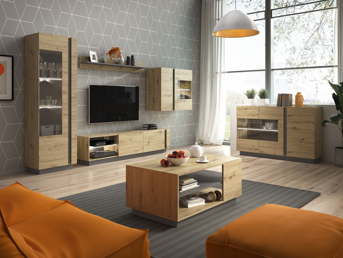 Polc Novbela 112 (Artisan tölgy + Grafit)