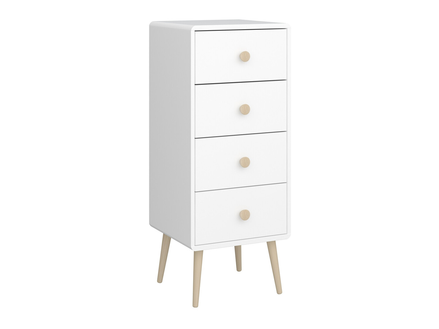 Komód Tustin B101 (Fényes fa + Gyöngyfehér)