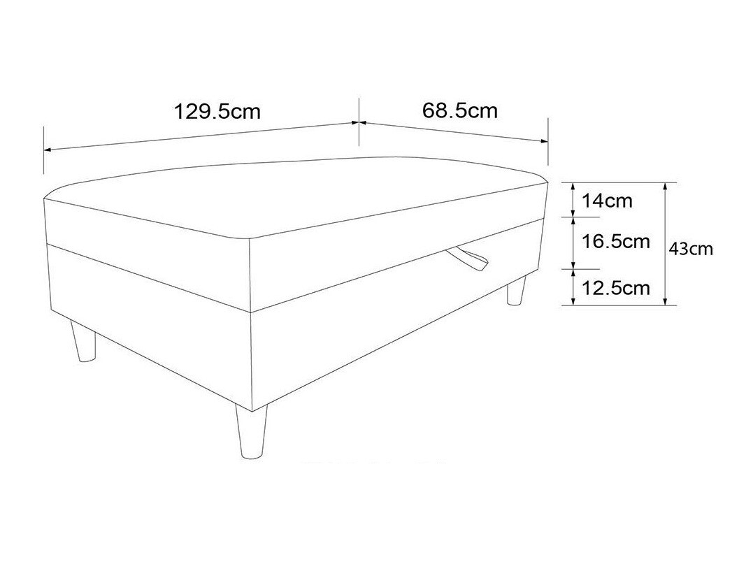 Kárpitozott pad Tulsa 536 (Szürke)
