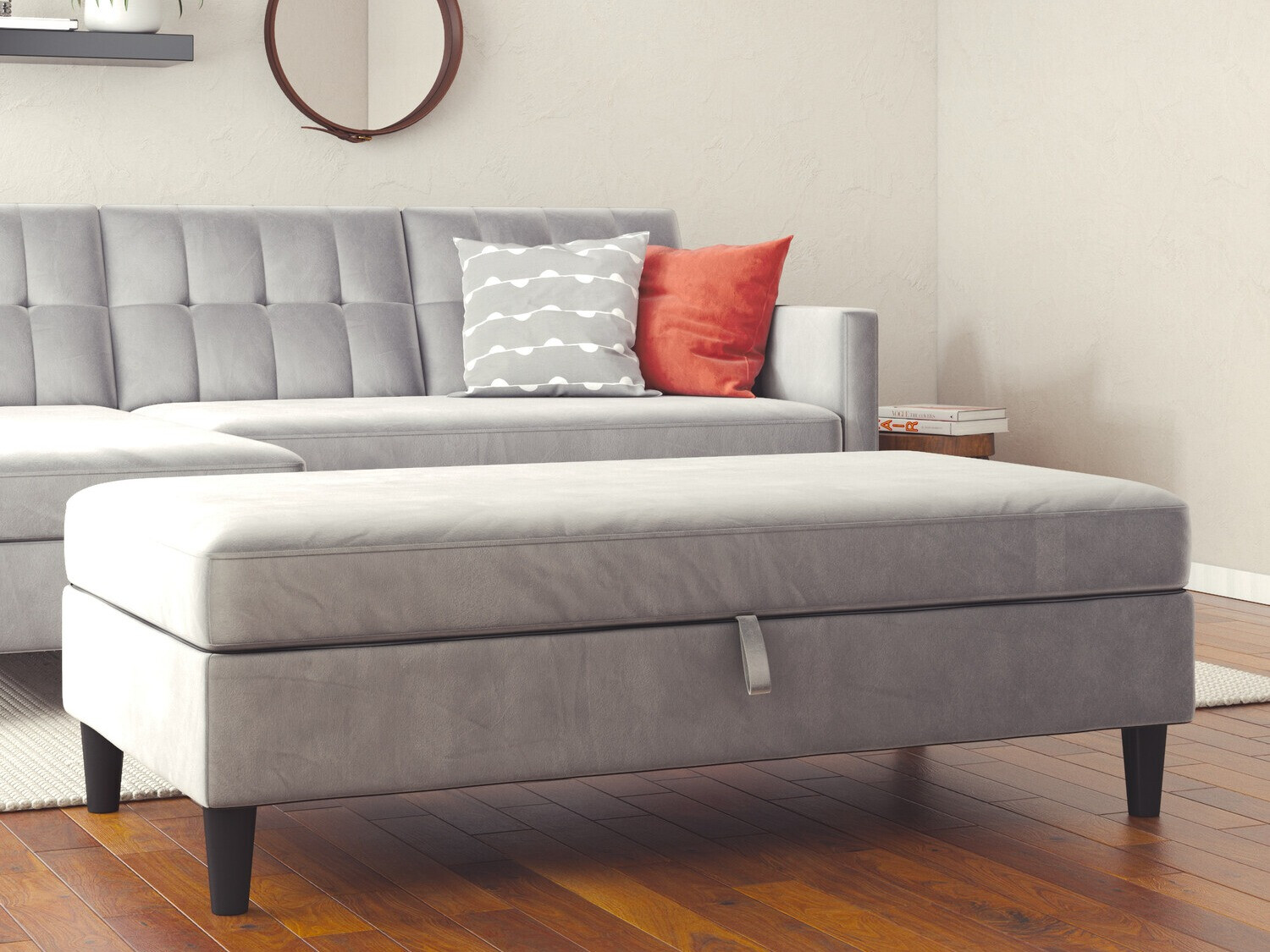 Kárpitozott pad Tulsa 536 (Világosszürke)