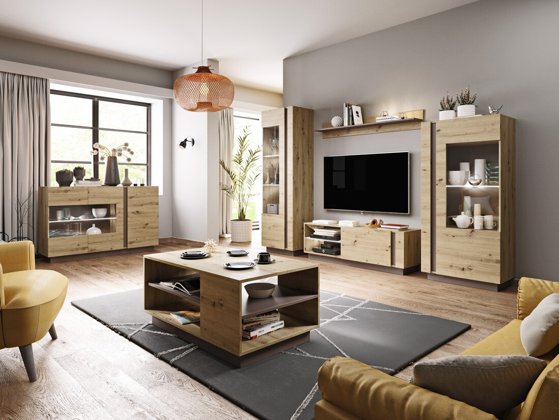 Nappali szett Novbela 113 (Artisan tölgy + Grafit)