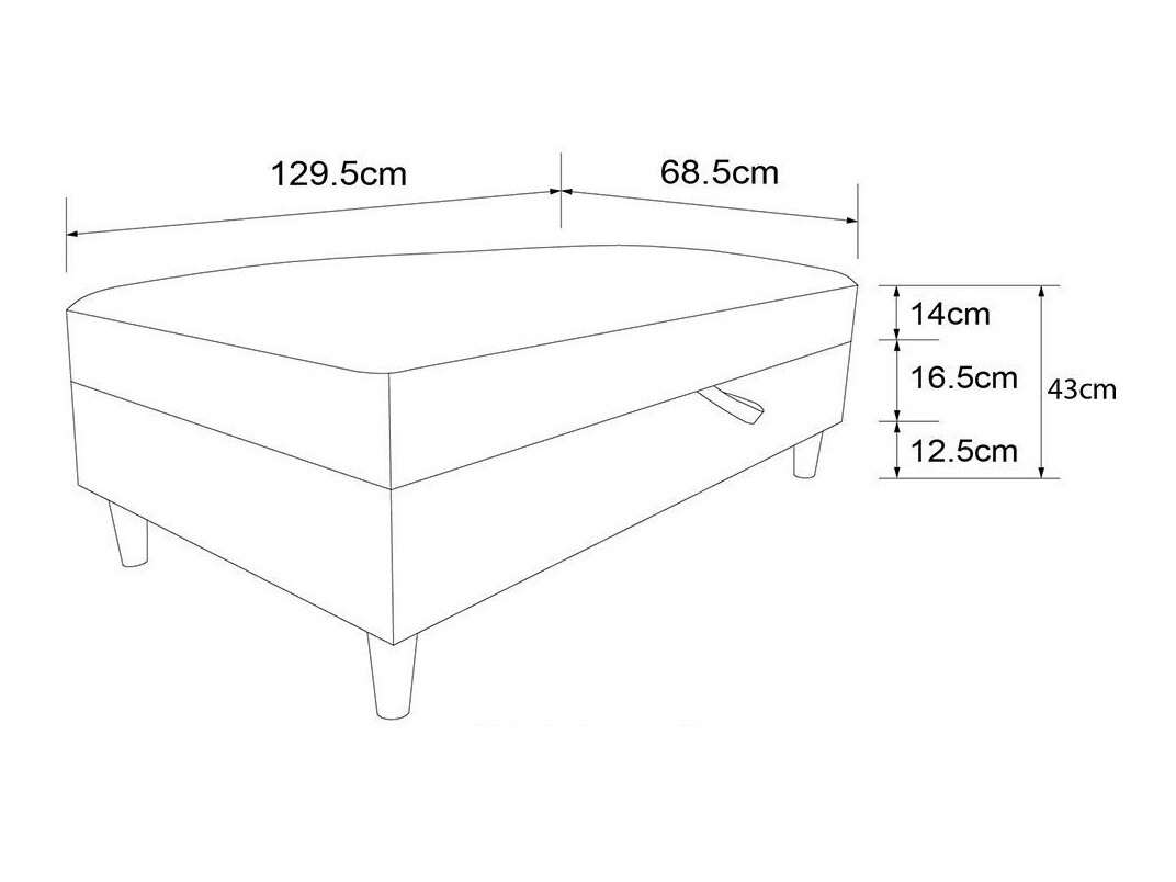 Kárpitozott pad Tulsa 537 (Sötét sárga)