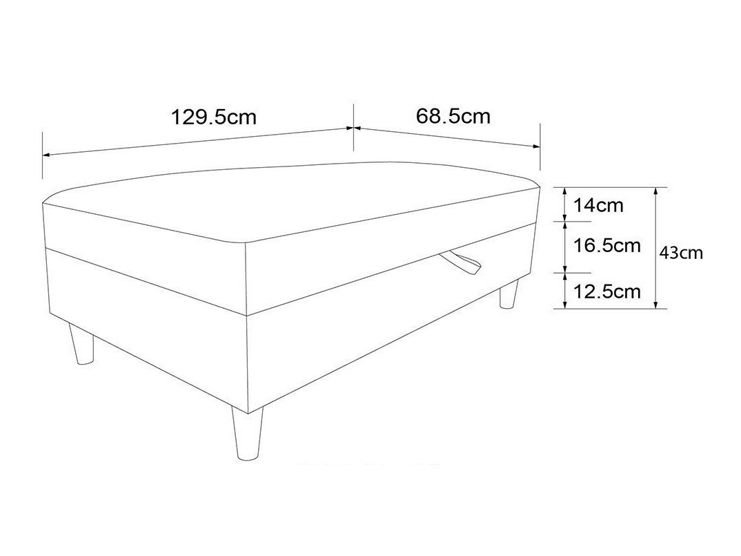Kárpitozott pad Tulsa 537 (Világosszürke)