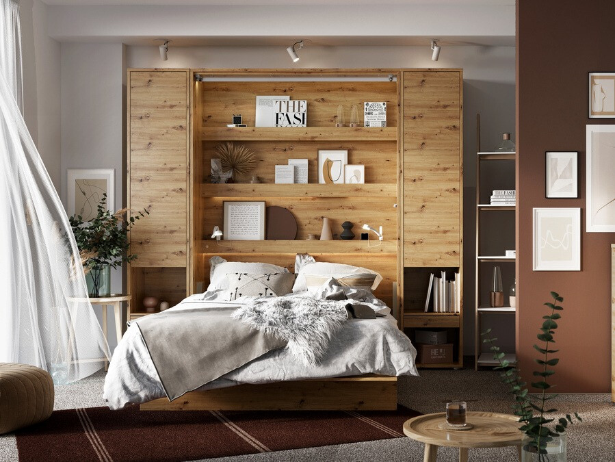 Szekrényágy Concept Pro Lenart Levfere 102 (Artisan tölgy)