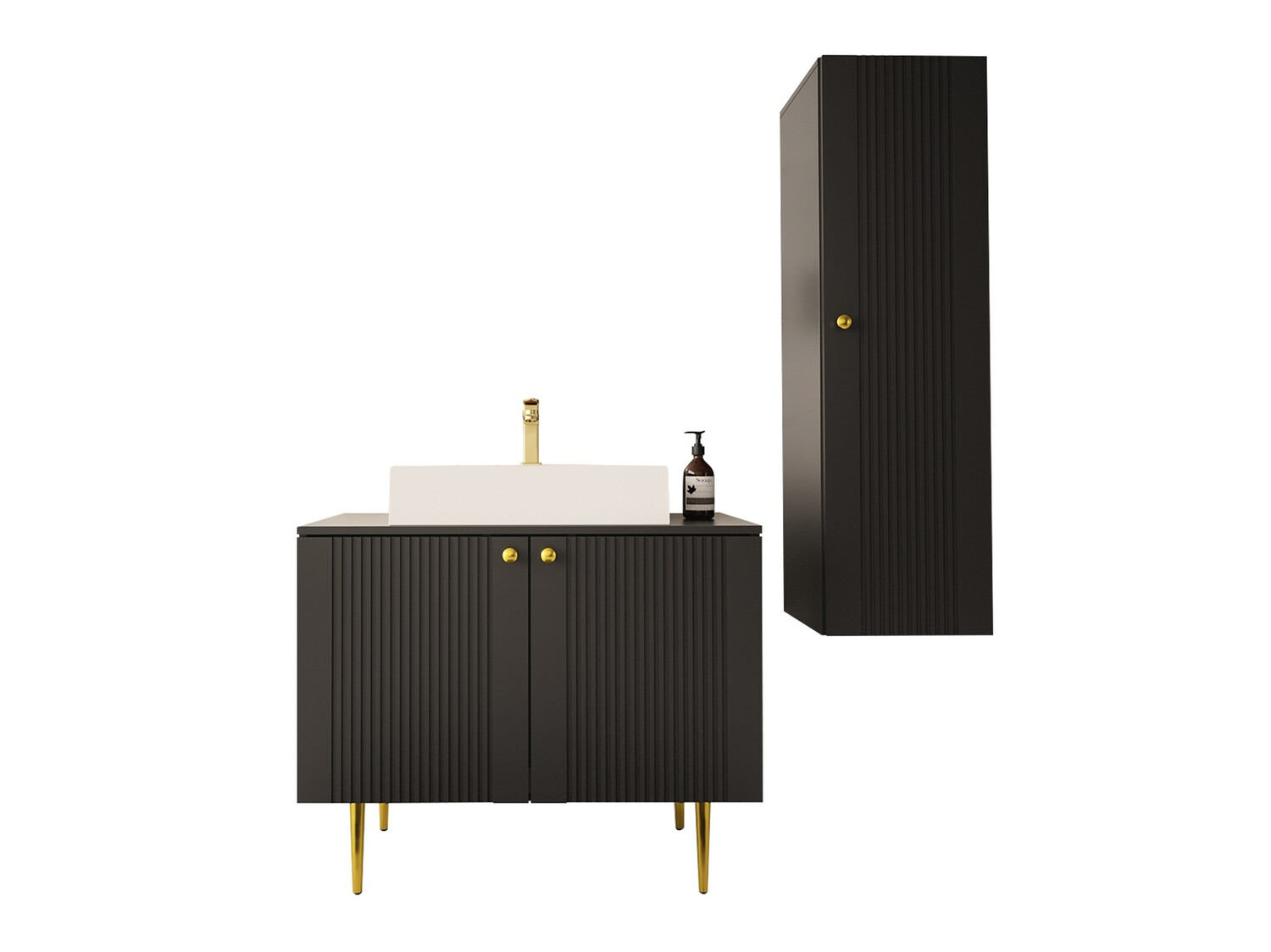 Fürdőszoba garnitúra Merced P105 (Fekete)