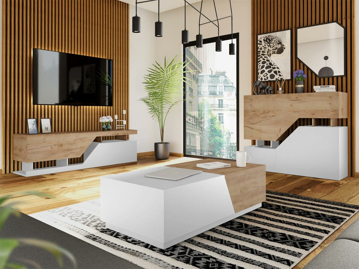 Szekrény Comfivo Daldune 101 (Wotan tölgy + Fehér)