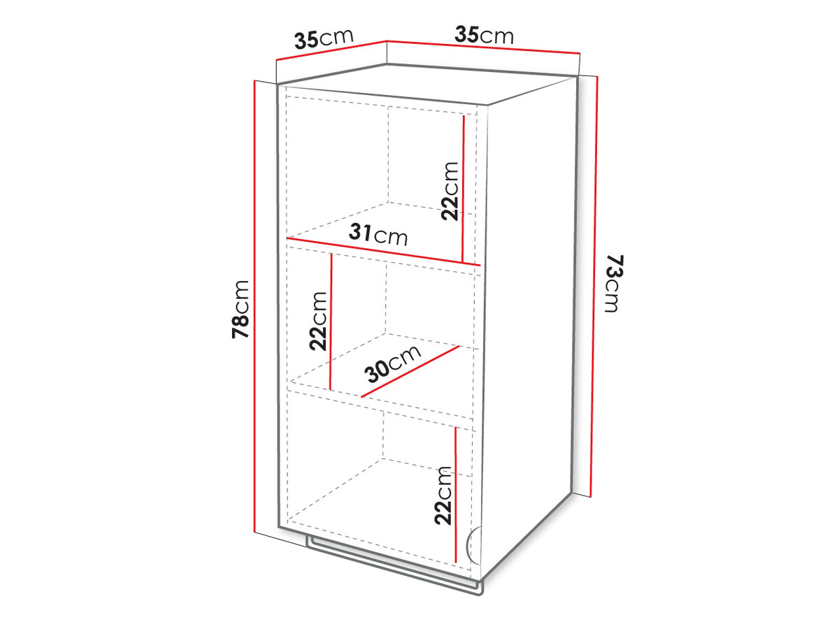 Fali fürdőszoba szekrény Matrix (Szürke)