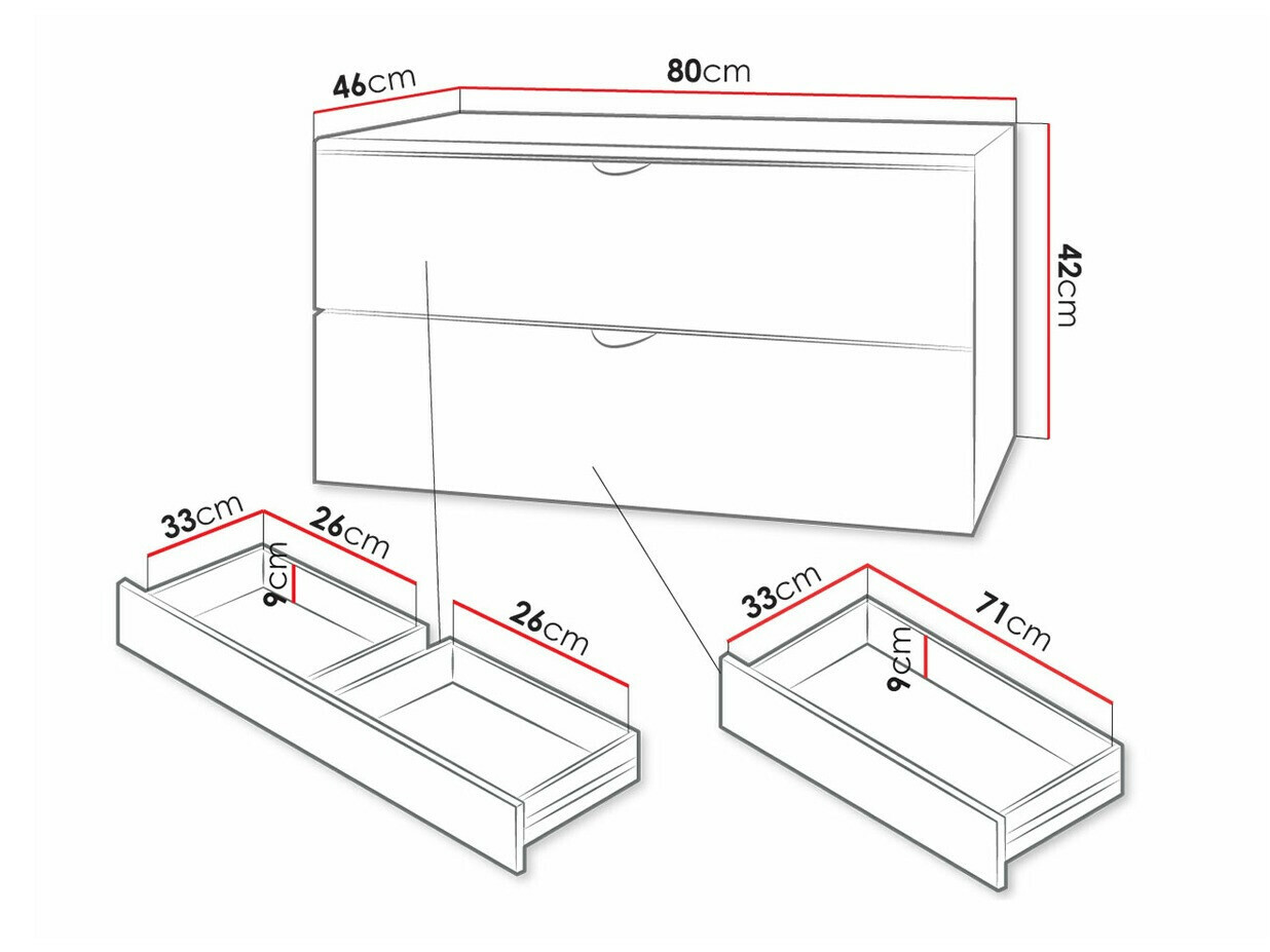 Fali szekrény mosdónak Fenenou 101 (Fehér)