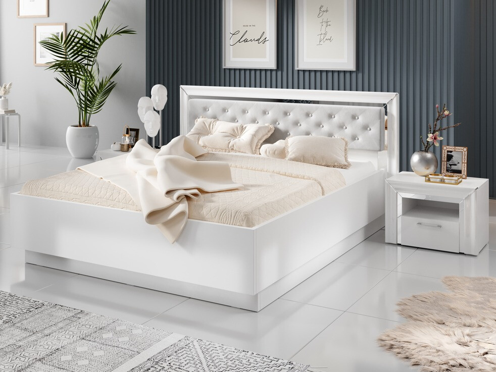 Éjjeliszekrény Levrema 100 (Fehér + Ezüst)