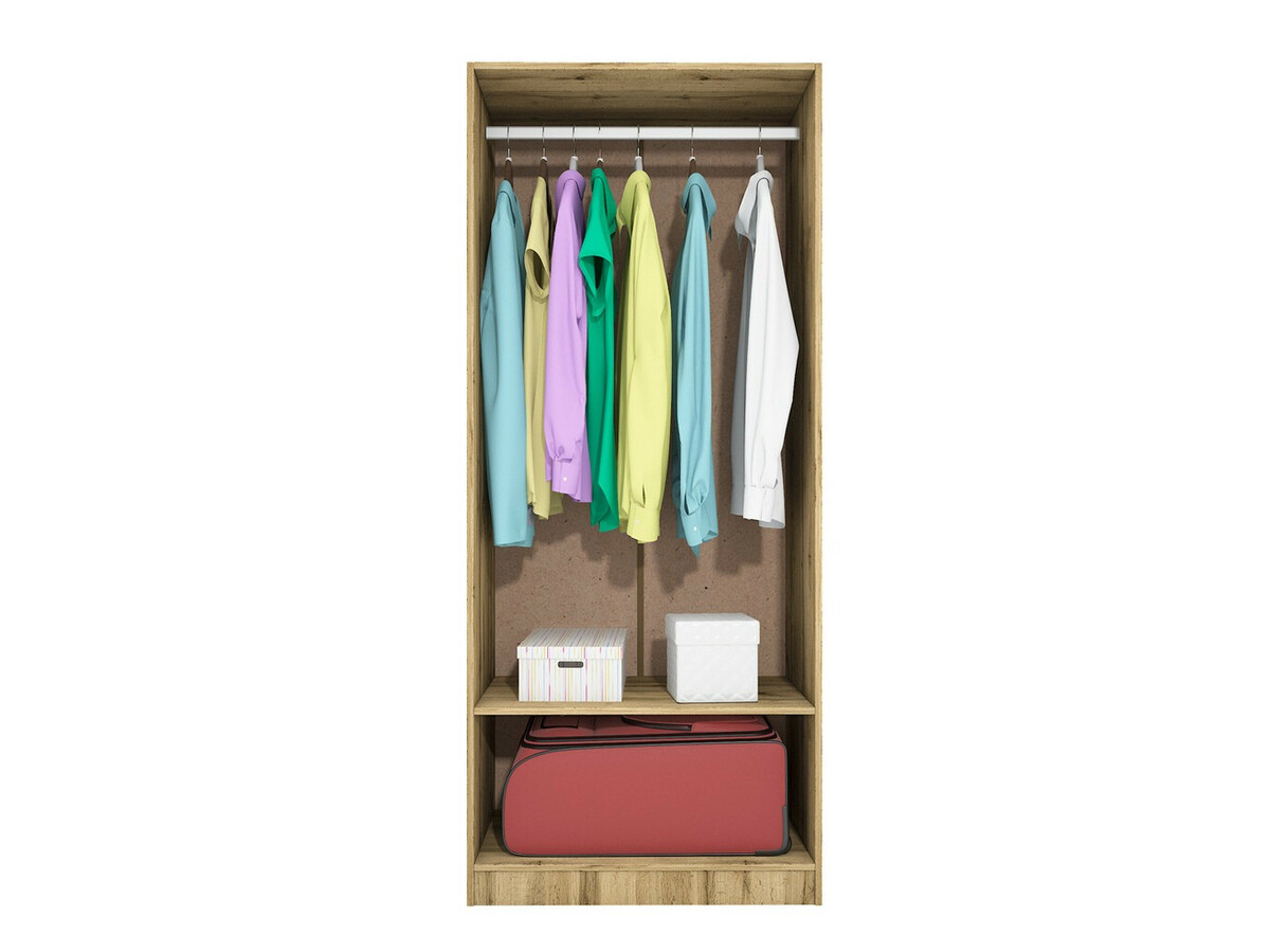 Gardróbszekrény Etfela 103 (Wenge + Fényes fa)