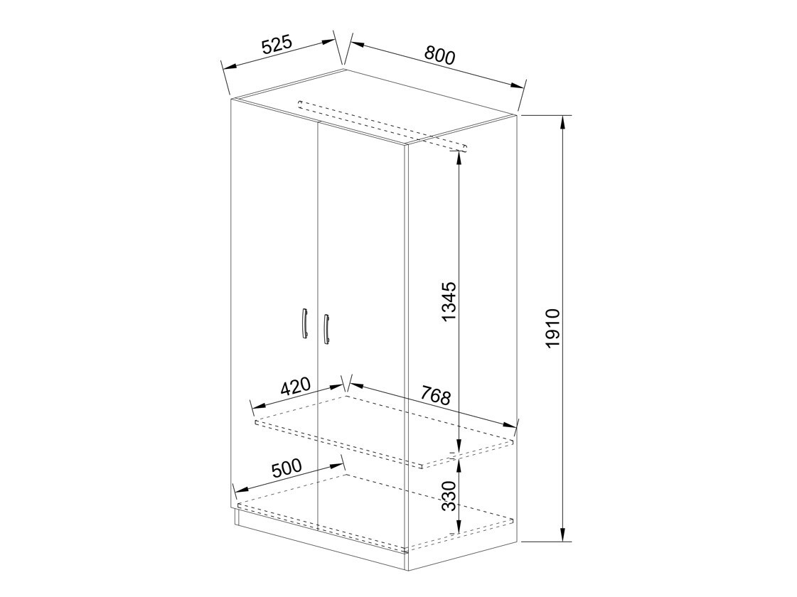Gardróbszekrény Etfela 103 (Wenge + Fényes fa)