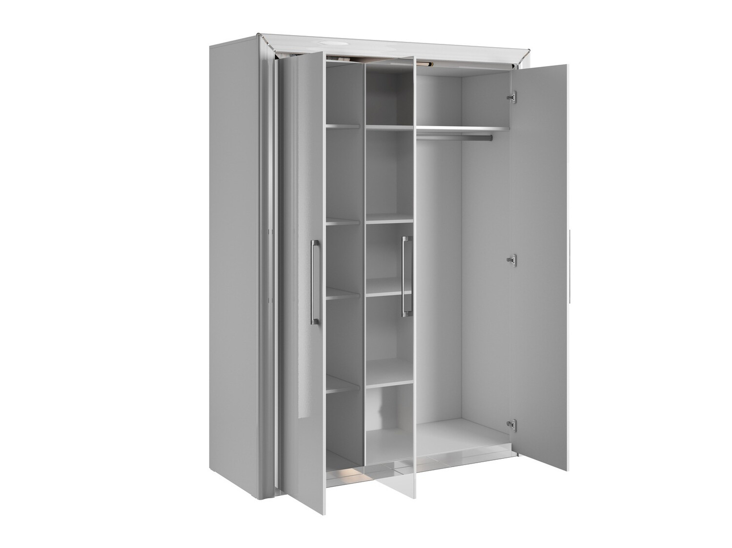 Gardróbszekrény Levrema 105 (Fehér + Ezüst)