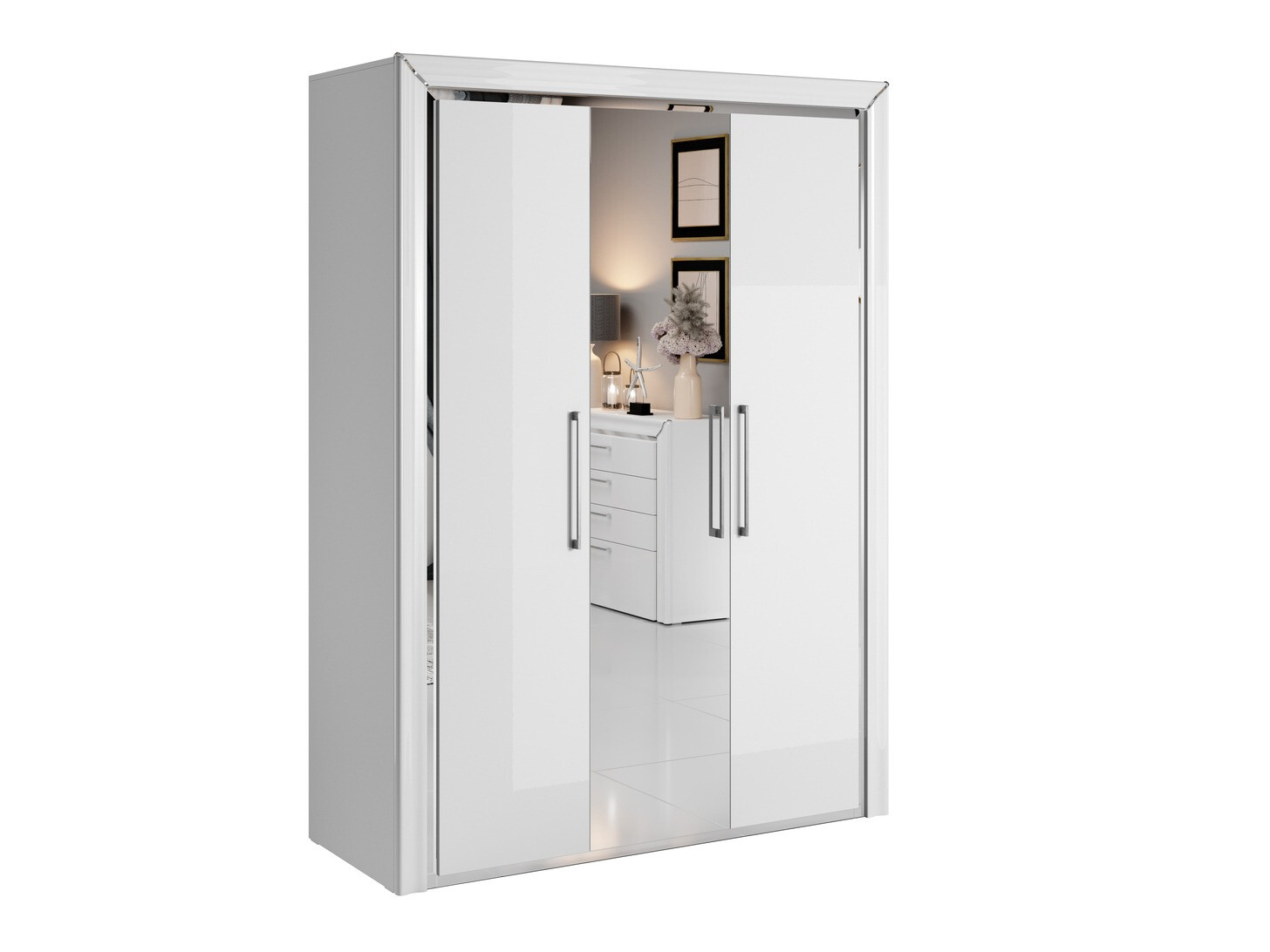 Gardróbszekrény Levrema 105 (Fehér + Ezüst)