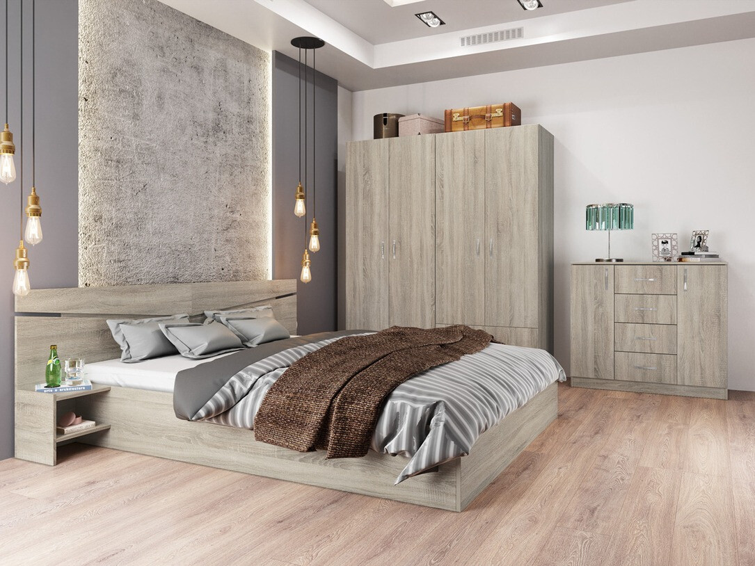 Hálószoba garnitúra Etfela 137 (Sonoma tölgy)