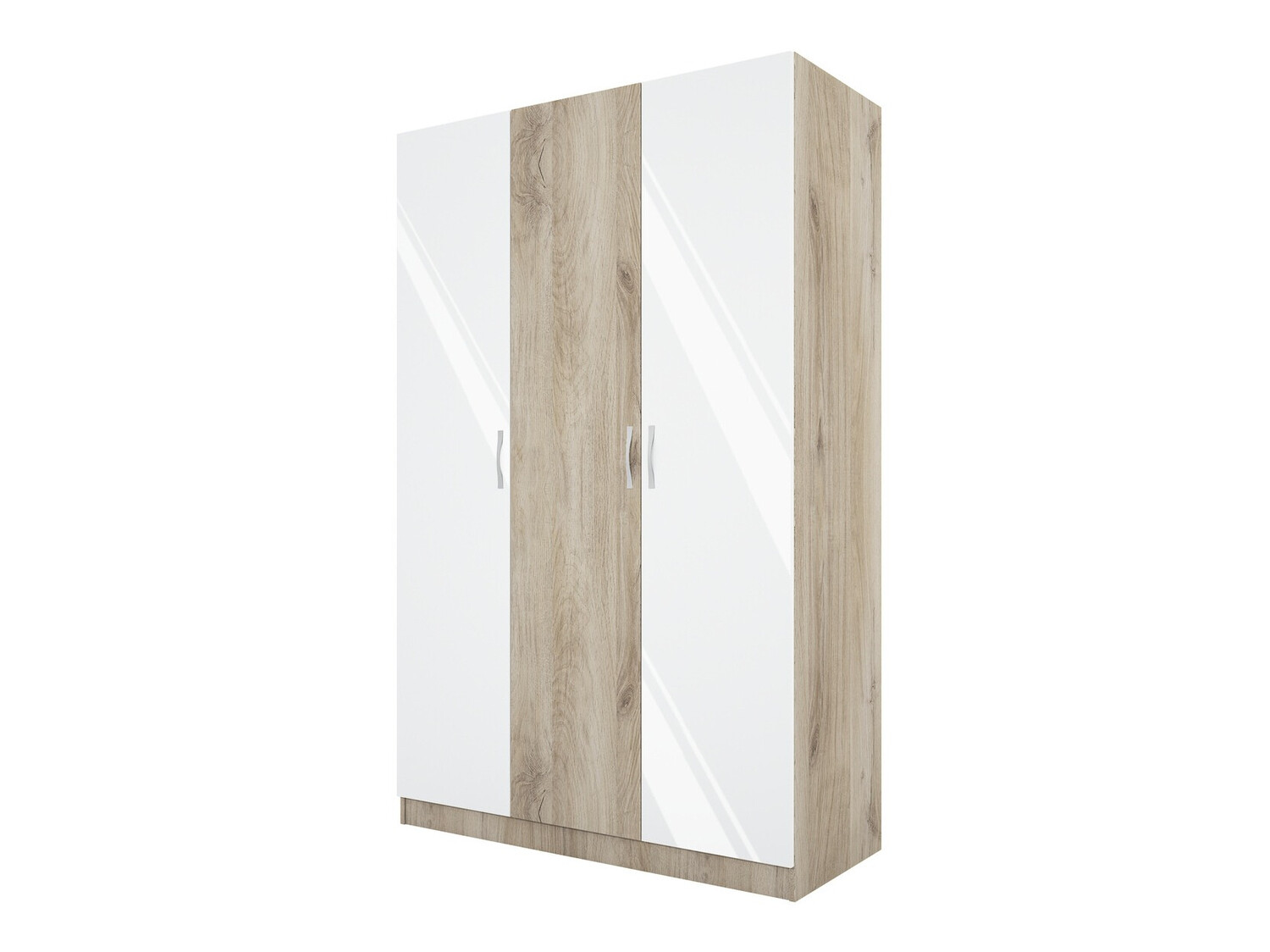 Gardróbszekrény Etfela 104 (Arven tölgy + Fényes fehér)