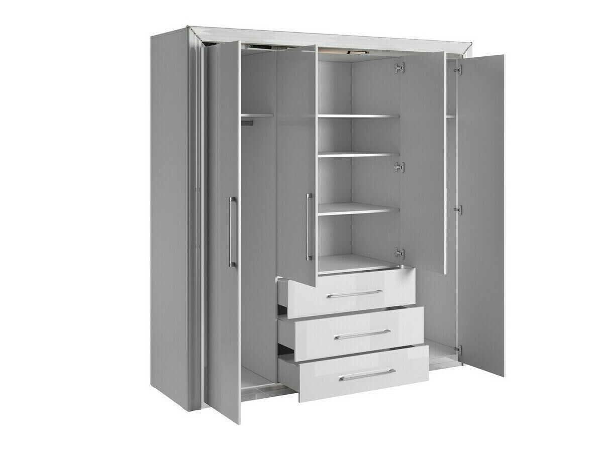 Hálószoba garnitúra Levrema 108 (Fehér + Ezüst)