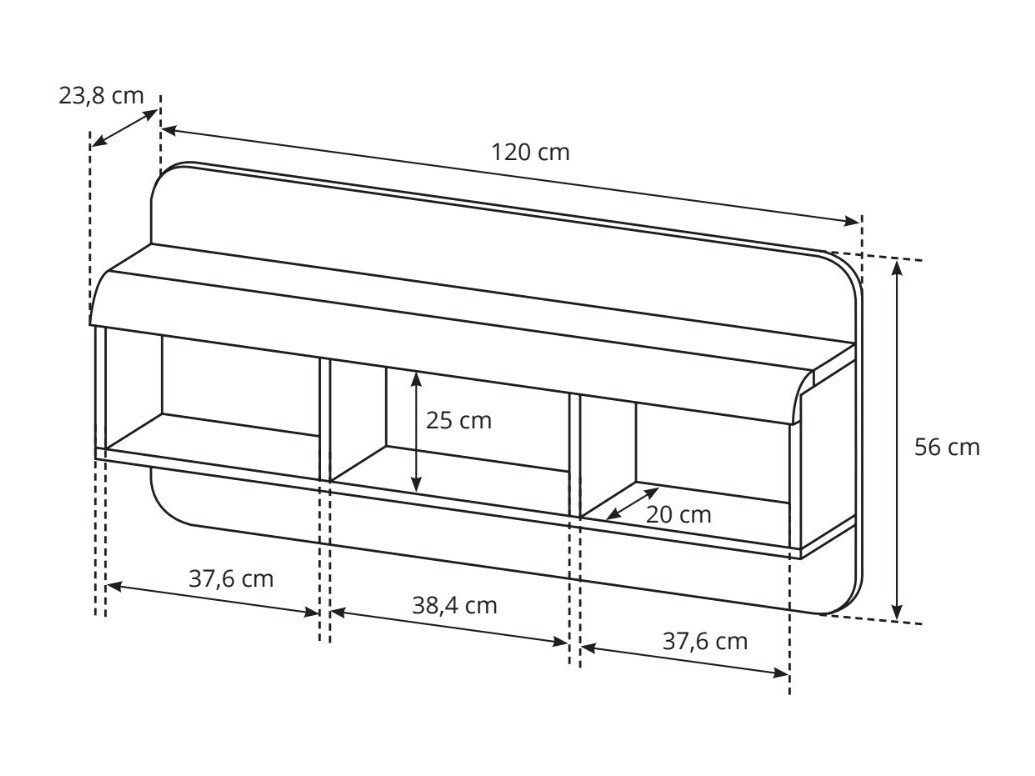 Fali polc Evarleve 102
