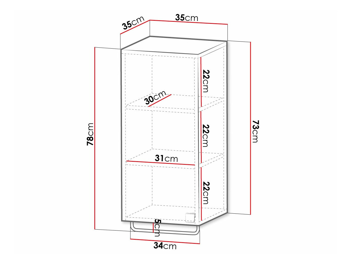 Fali fürdőszoba szekrény Orlvera 101 (Szürke)