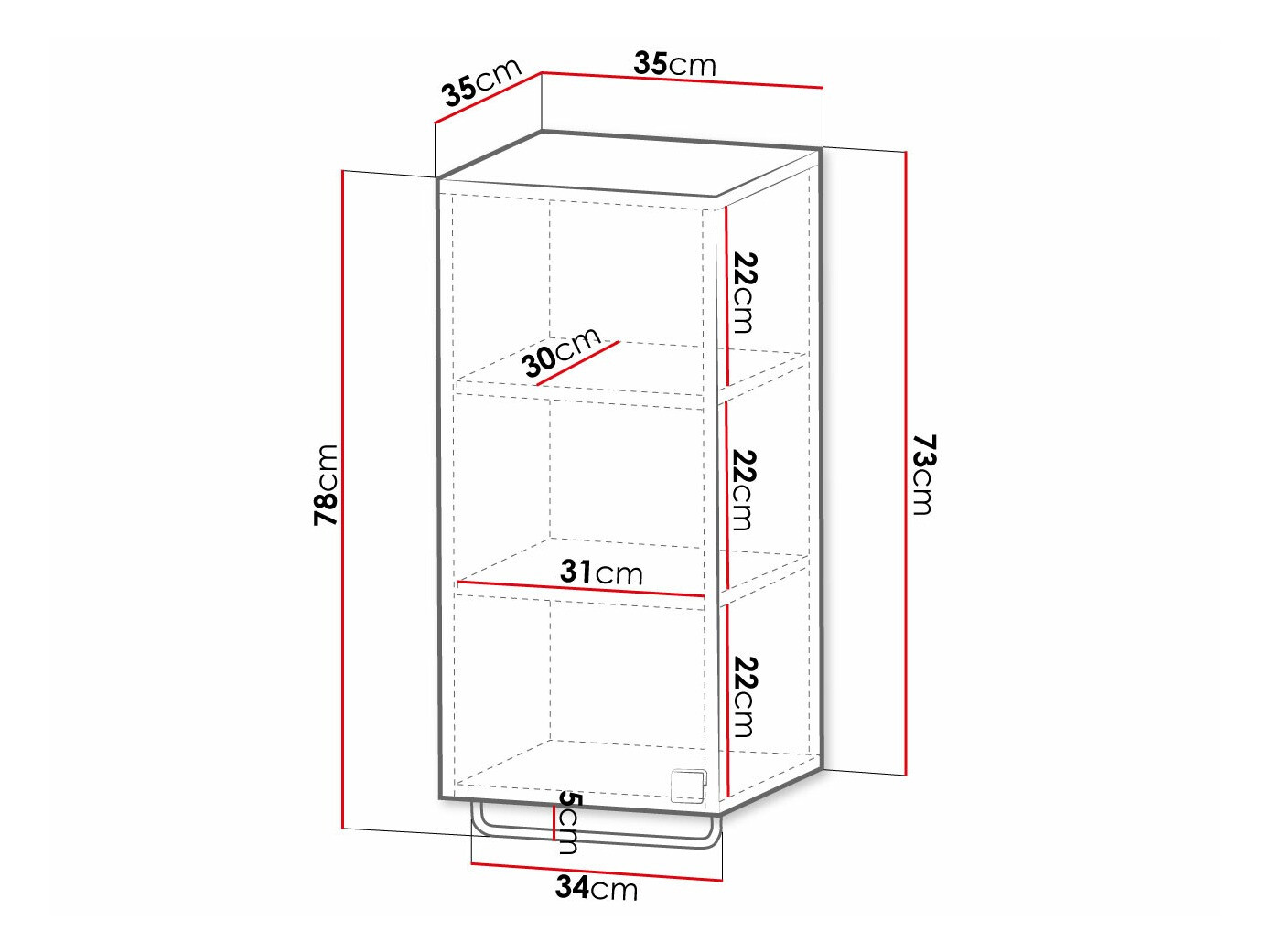 Fali fürdőszoba szekrény Panium I (Fehér)