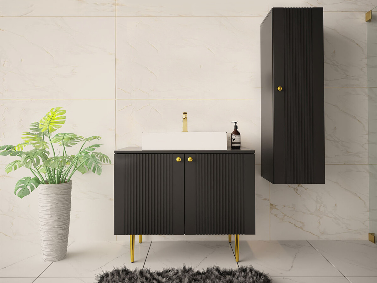 Fürdőszoba garnitúra Merced P105 (Fekete)