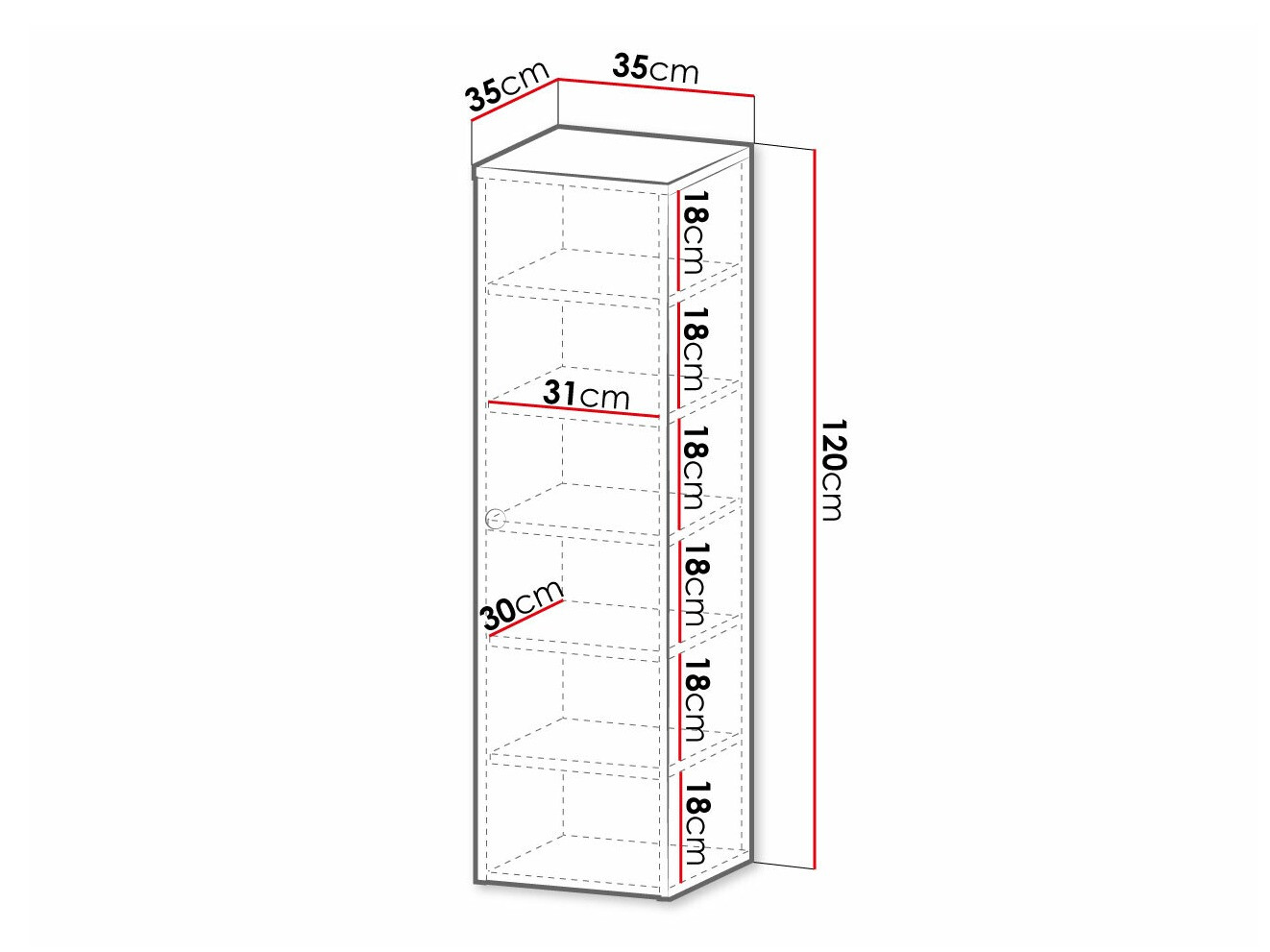 Fali fürdőszoba szekrény Violitas (Fehér)