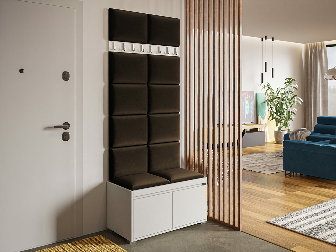 Előszoba garnitúra Comfivo Pinus IV (Fehér + Manila 04)
