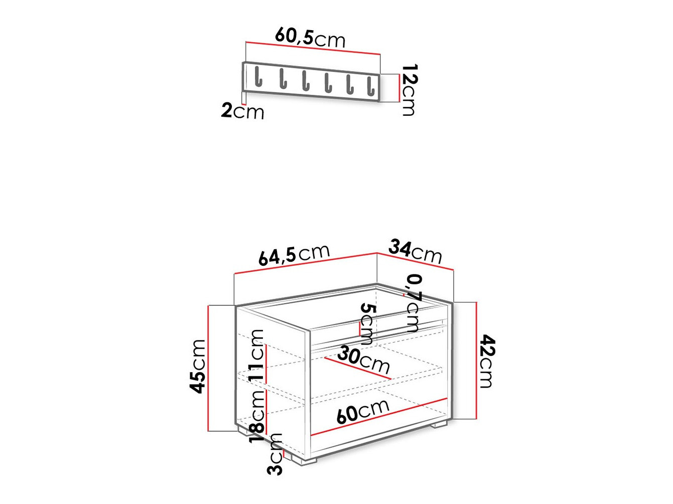 Előszoba garnitúra Comfivo Pinus IX (Fehér + Manila 04)