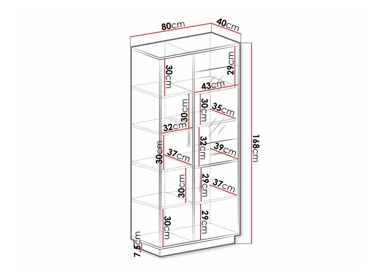 Könyvespolc Omaha T119 (Világos tölgy + Fehér)