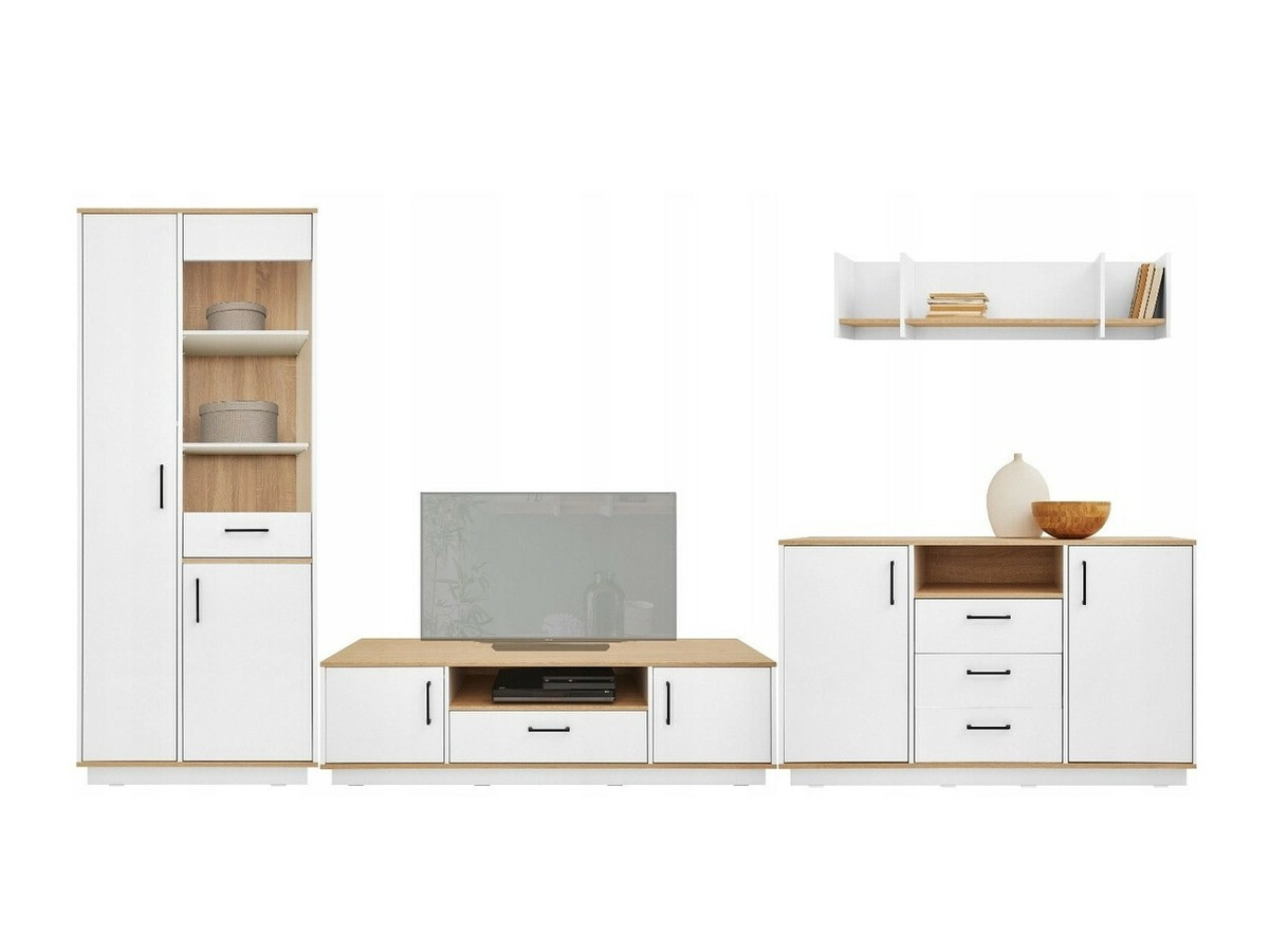 Könyvespolc Omaha T119 (Világos tölgy + Fehér)