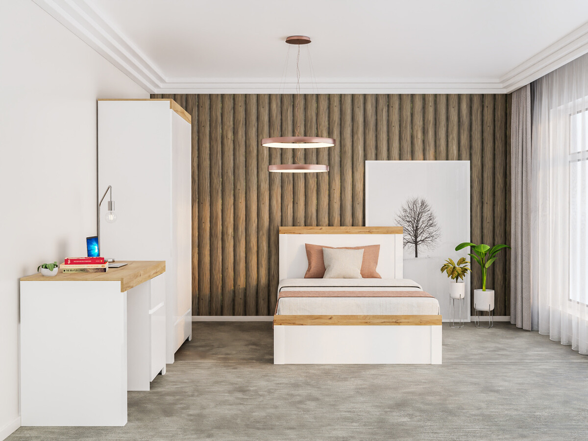 Ágy Sonsoru 115 (Fehér + Fényes fehér + Wotan tölgy)