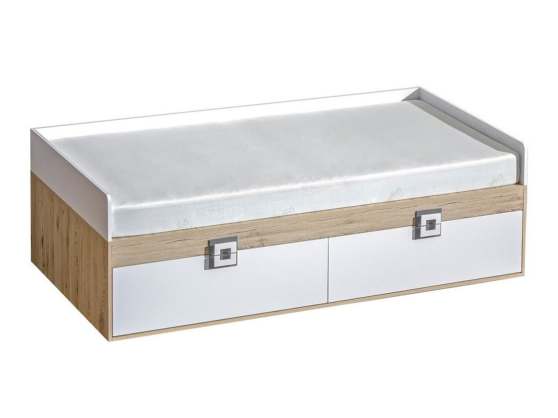 Ágy Balvire 113 (Világos tölgy + Fehér + Szürke)