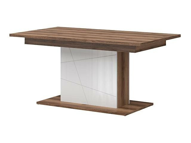 Asztal Fivale 123 (Sötét delanói tölgy + Fényes fehér)