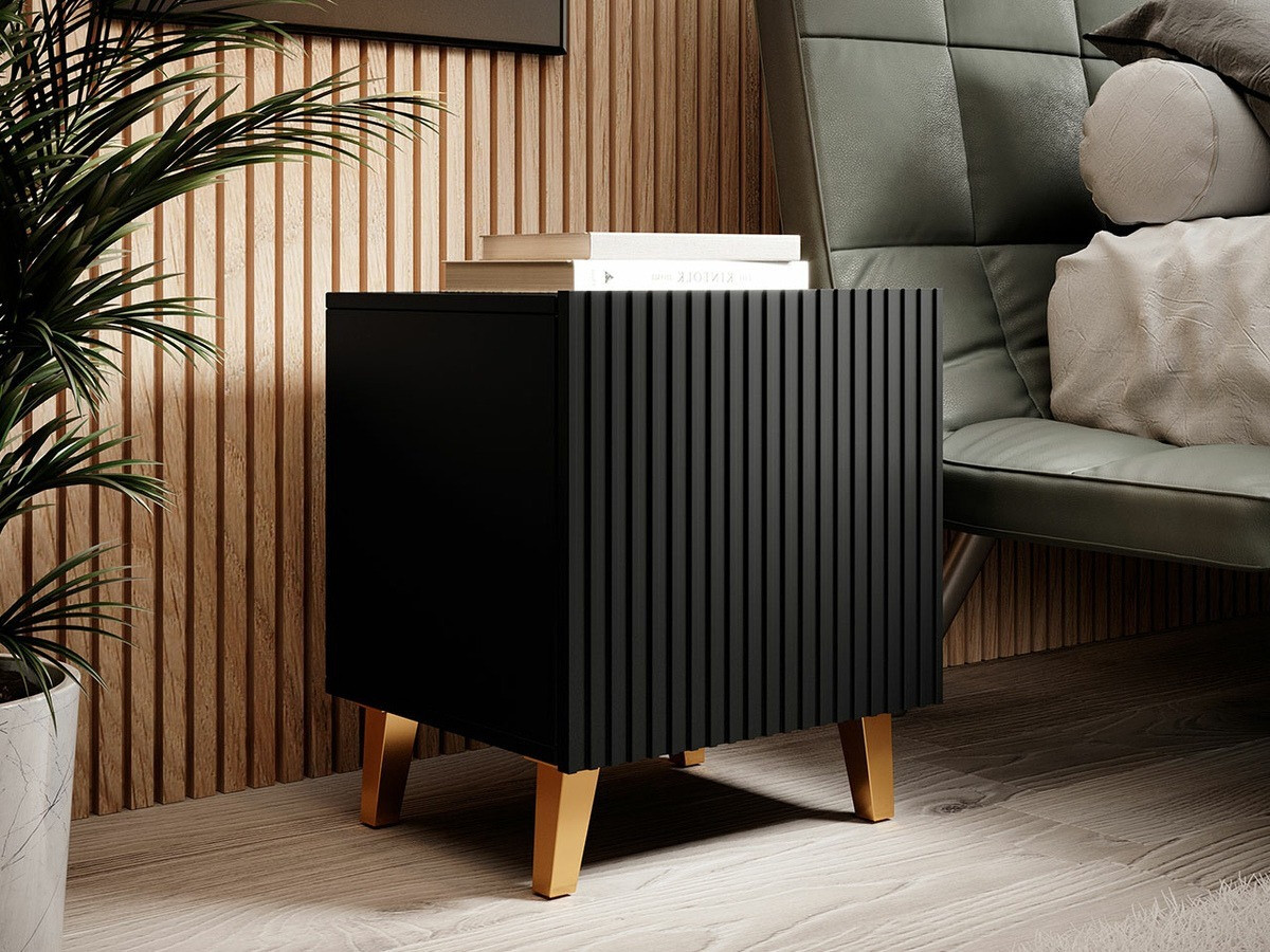 Éjjeliszekrény Dicto (Fekete + Aranysárga) (2db.)