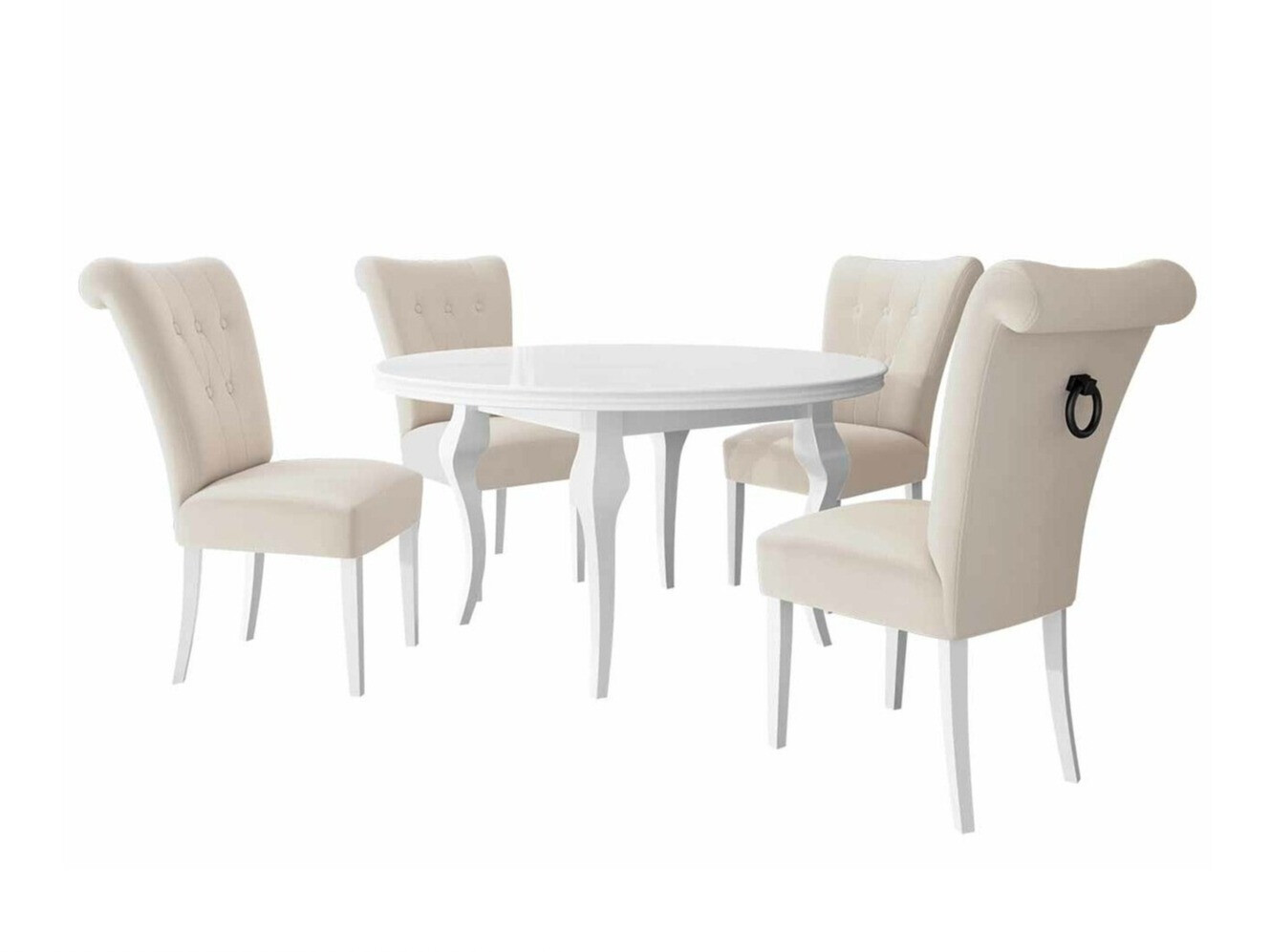 Étkezőgarnitúra Racine 143 (Fehér + Magic Velvet 2250)