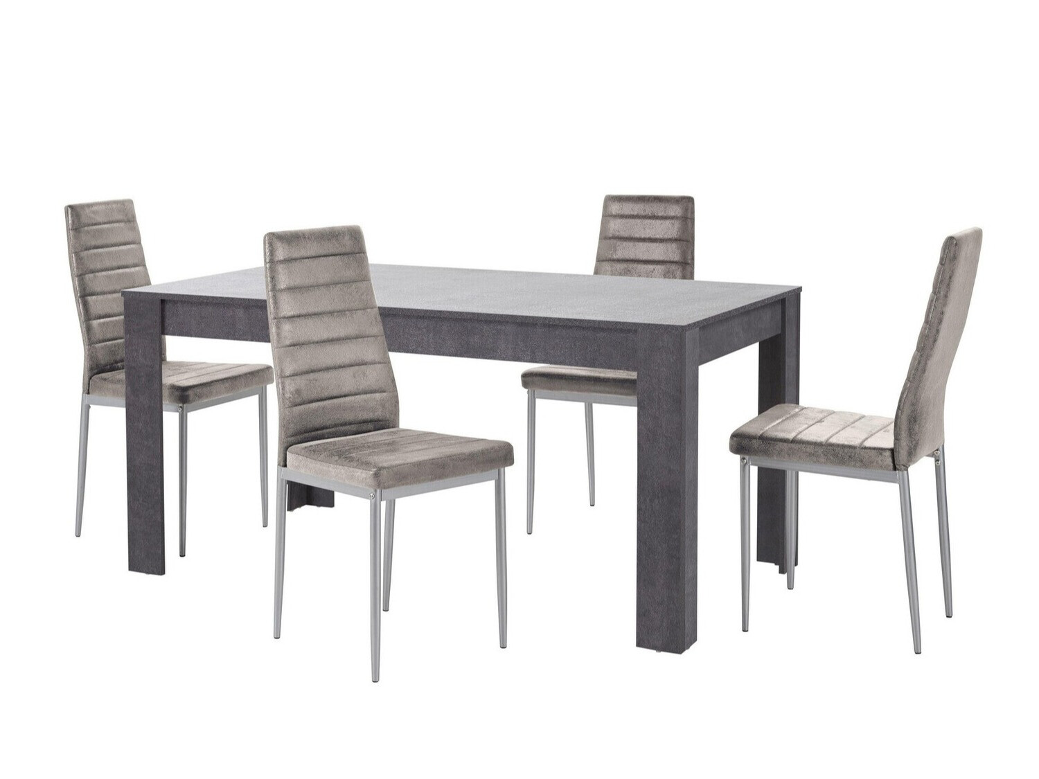 Étkezőgarnitúra Denton 605 (Ezüst + Világosszürke)