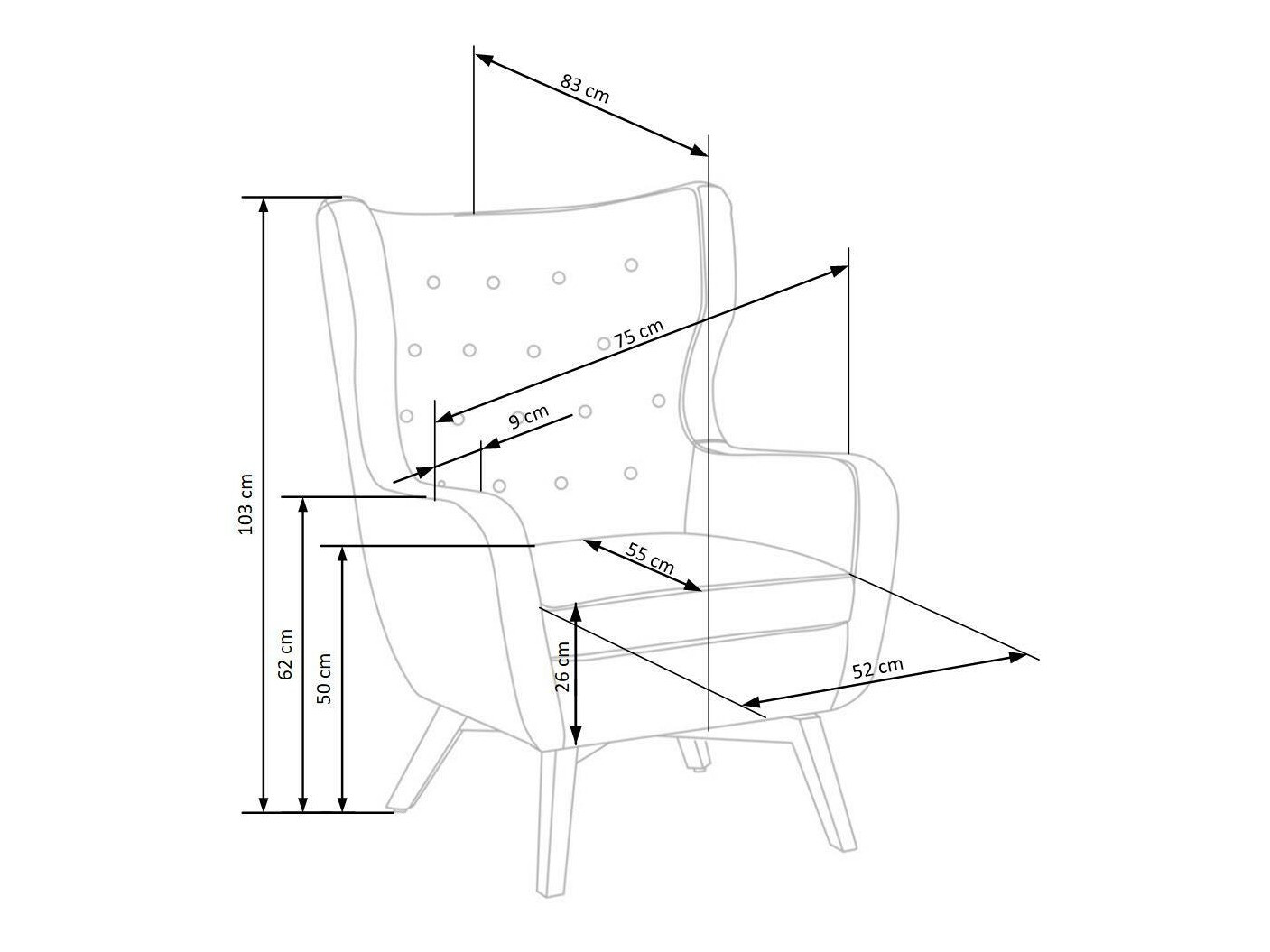 Fotel Houston 836 (Sárga + Világos fa)