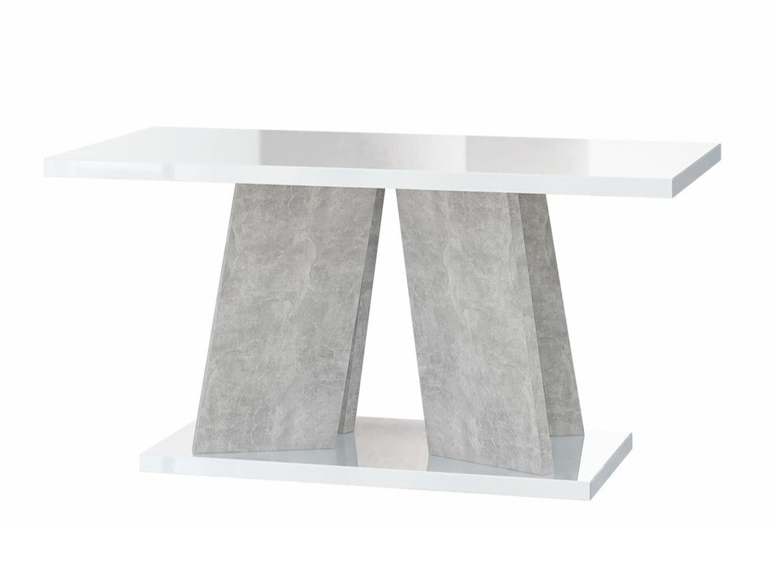 Dohányzóasztal Goodyear 108 (Fényes fehér + Beton)