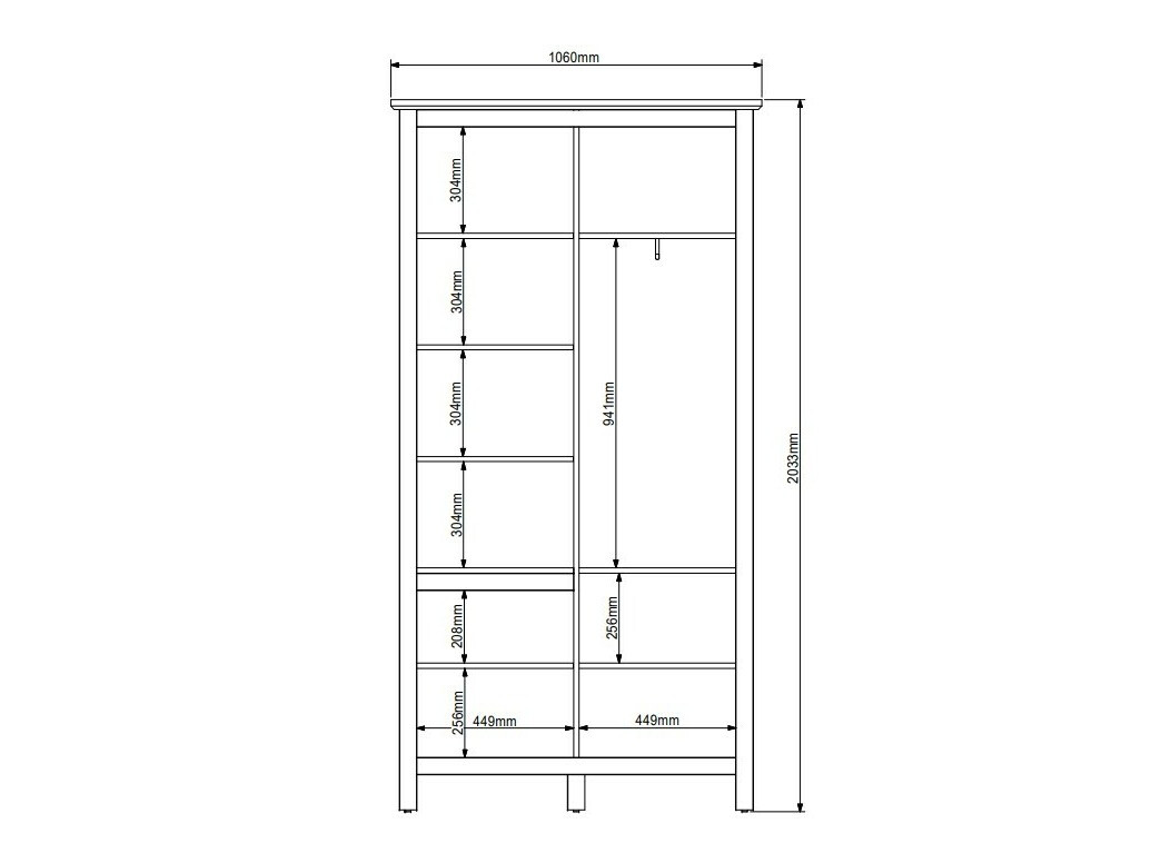 Gardróbszekrény Sordoro 128 (Világos vörösfenyő + Larico fenyő)