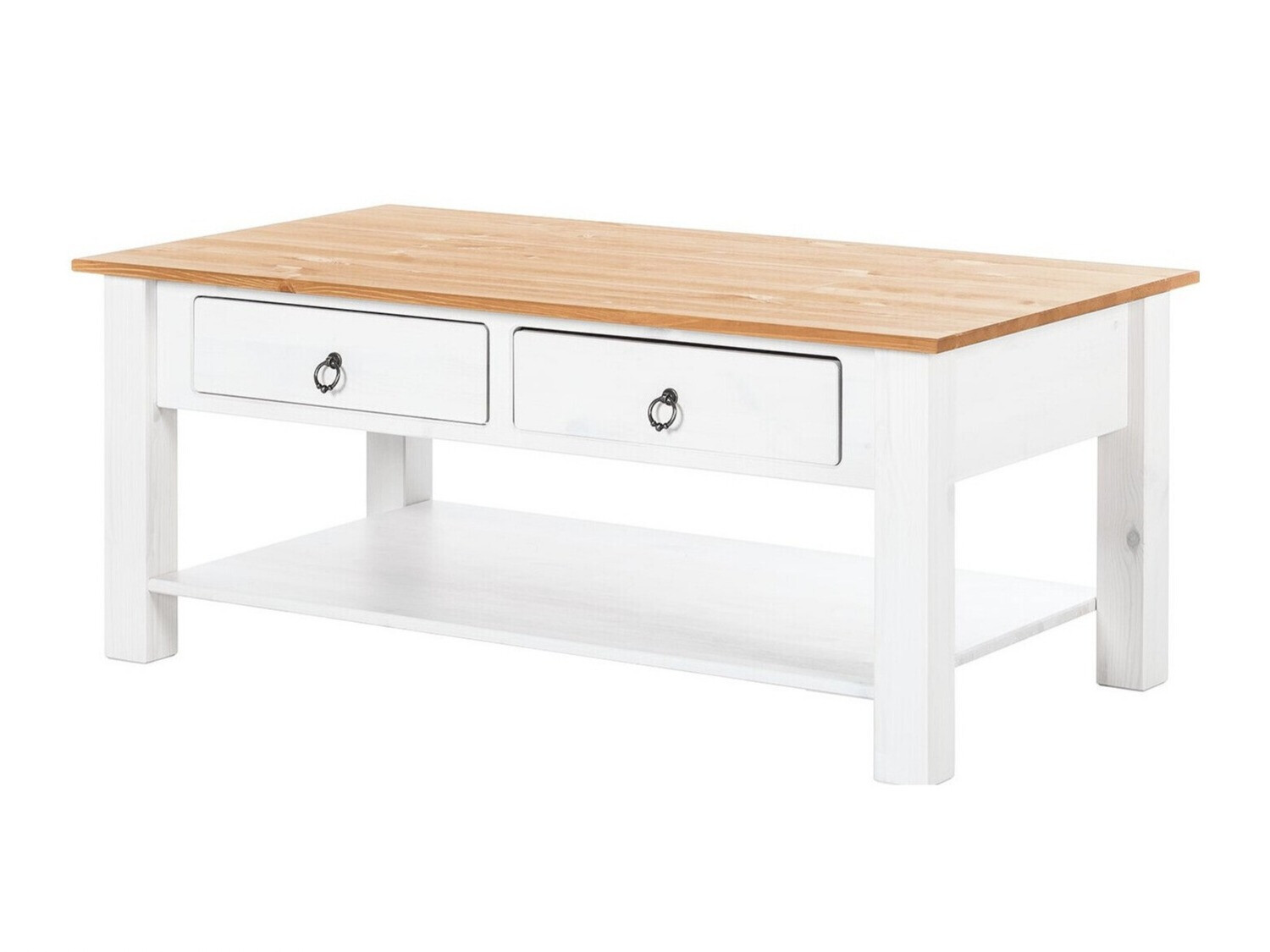 Dohányzóasztal Denton 120 (Fehér + Mézes tölgy)