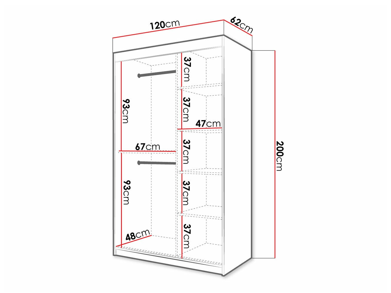 Gardróbszekrény Hartford 398 (Fekete)