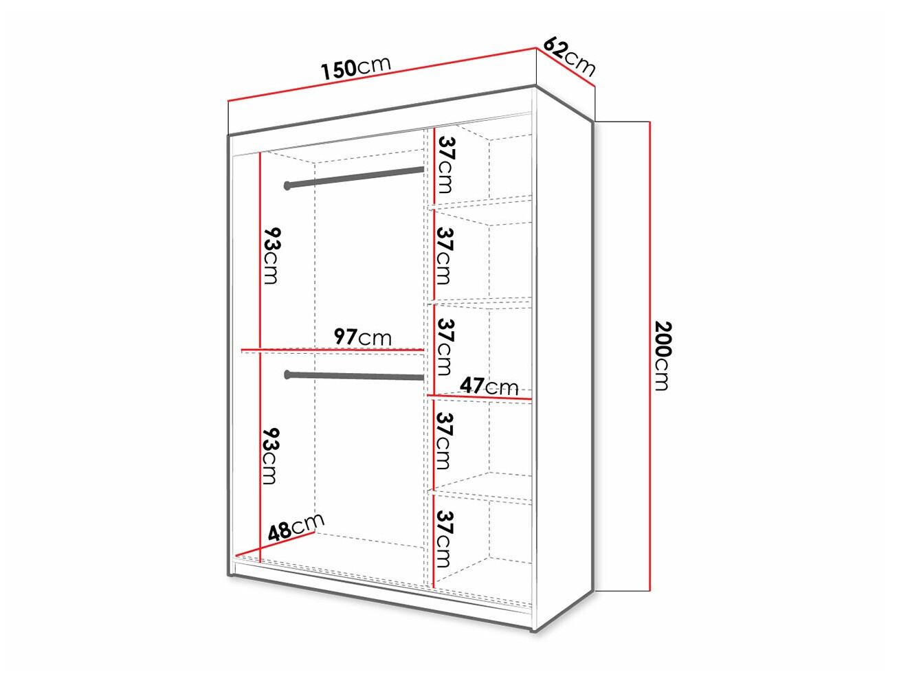 Gardróbszekrény Hartford 399 (Fehér)