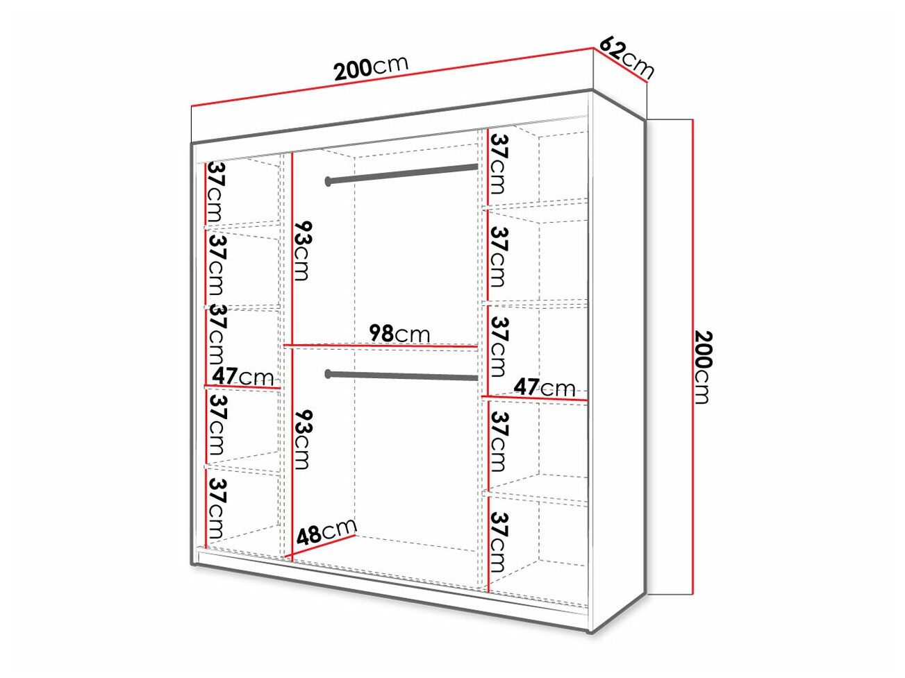 Gardróbszekrény Hartford 403 (Fekete)