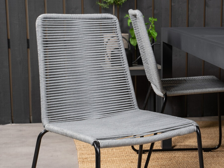 Asztal és szék garnitúra Dallas 3783 (Szürke + Fekete)