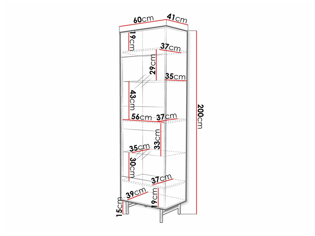 Könyvespolc Providence T104 (Fehér márvány)