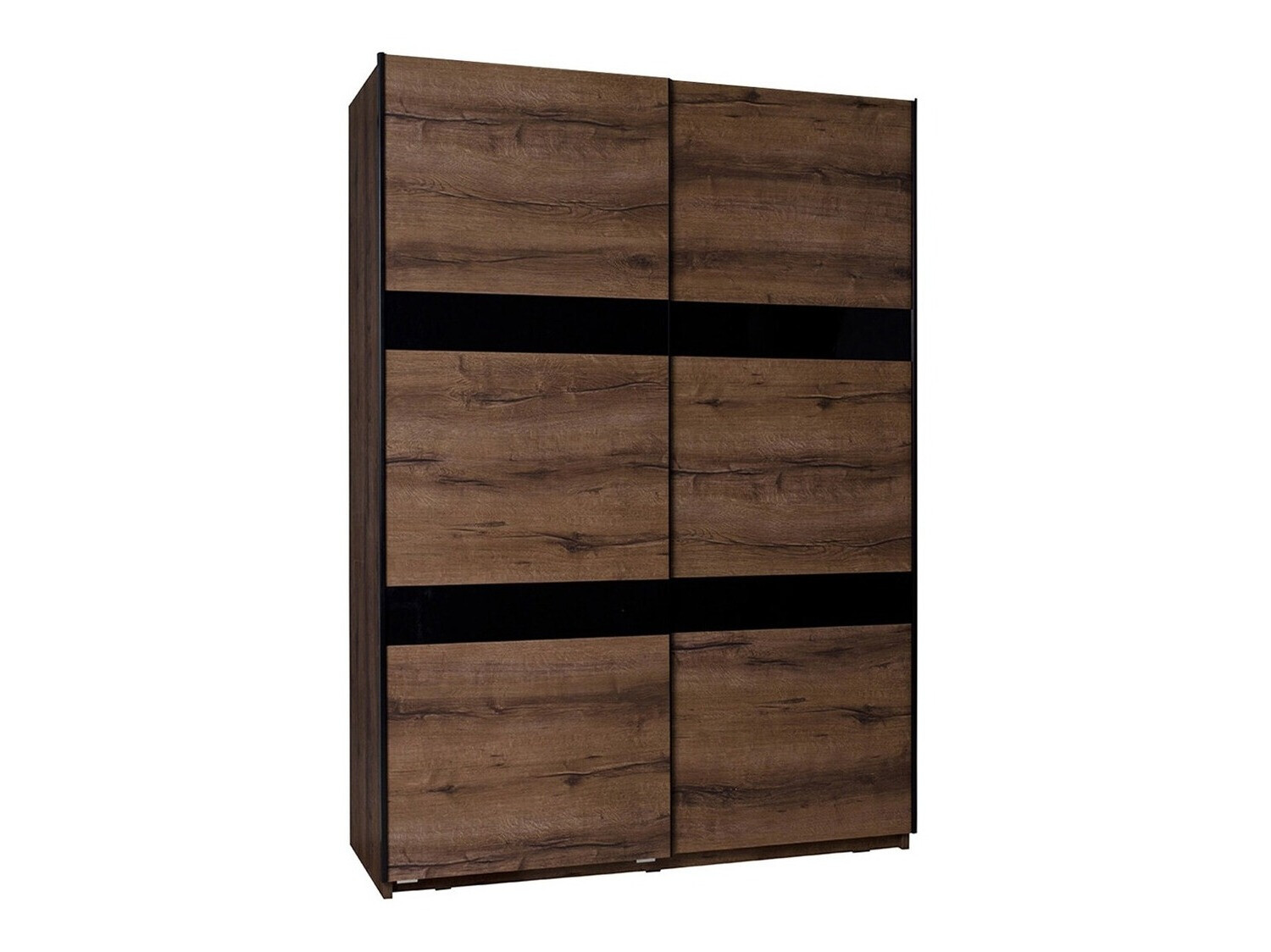 Gardróbszekrény Fivelbo 109 (Monastery tölgy + Fényes fekete)