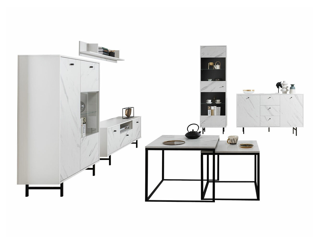 Nappali szett Providence T107 (Fehér márvány)