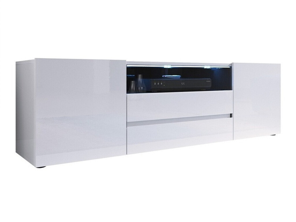 TV-állvány Ager (Fehér + Fényes fehér)